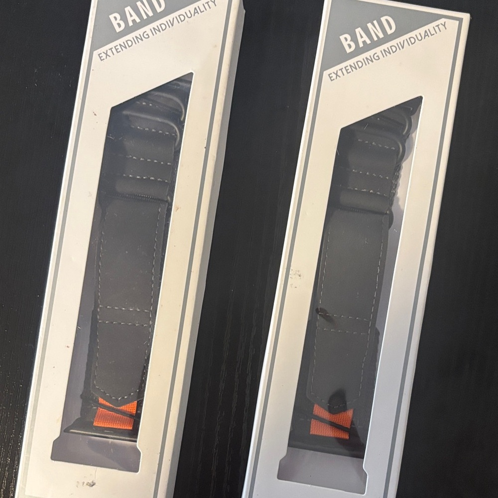 Gray and Orange Watch Band
